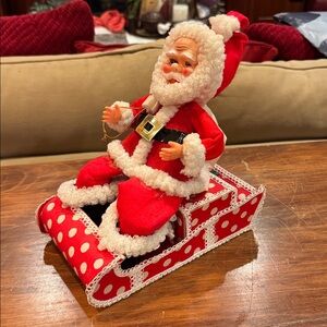Vintage INARCO Motion Santa Claus Christmas Sack Sleigh Original Paperwork